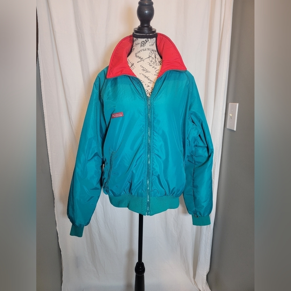 Columbia Women's Teal and Red Jacket